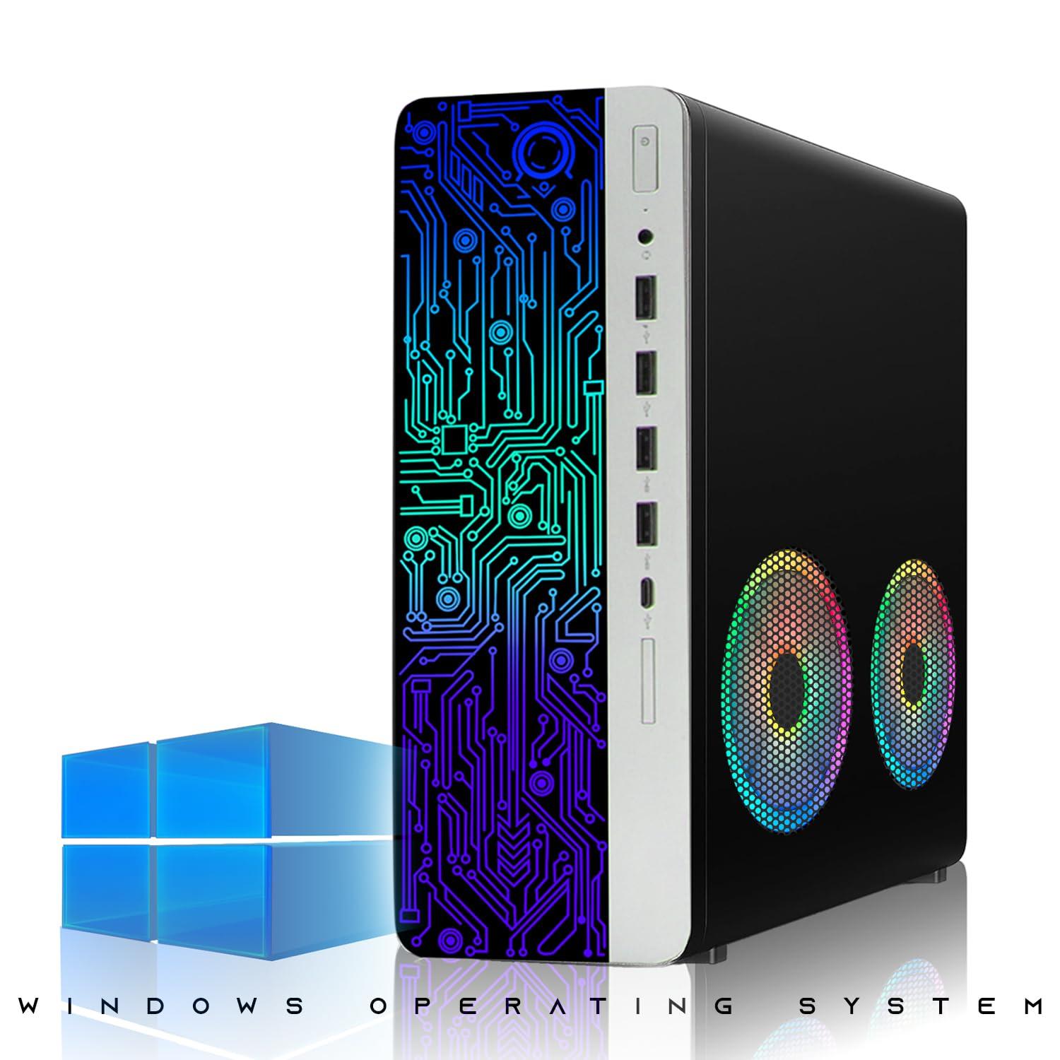 TechMagnet HP G4 Desktop Computer PC AMD Pro A10-9700 R7, 16GB RAM, 512GB SSD, RGB Speaker, Gaming Keyboard with AI-Enabled Copilot Key Mouse, 2X ARGB Fan WiFi, Win 10 Pro (Renewed)