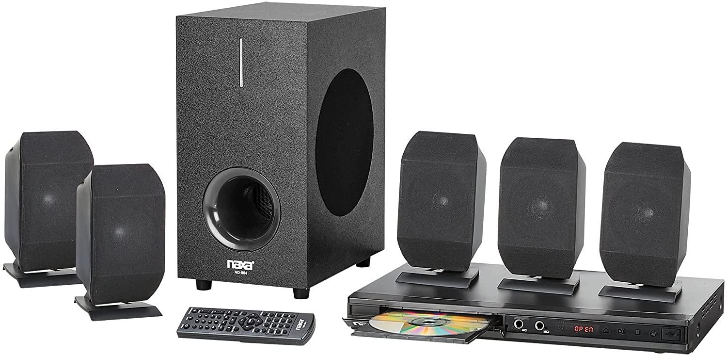 Naxa Electronics Naxa Electronics ND-864 5.1 Channel High-Powered Home Theater DVD & Karaoke Speaker System