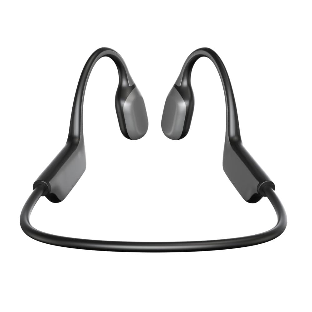 tugamobi tugamobi SA04 Black Bone Conduction Headphones Lightweight Open-Ear Wireless Bluetooth Sport Headphones with Microphones, Sweatproof Waterproof Wireless Earphones for Running, Gym, Hiking, Cycling