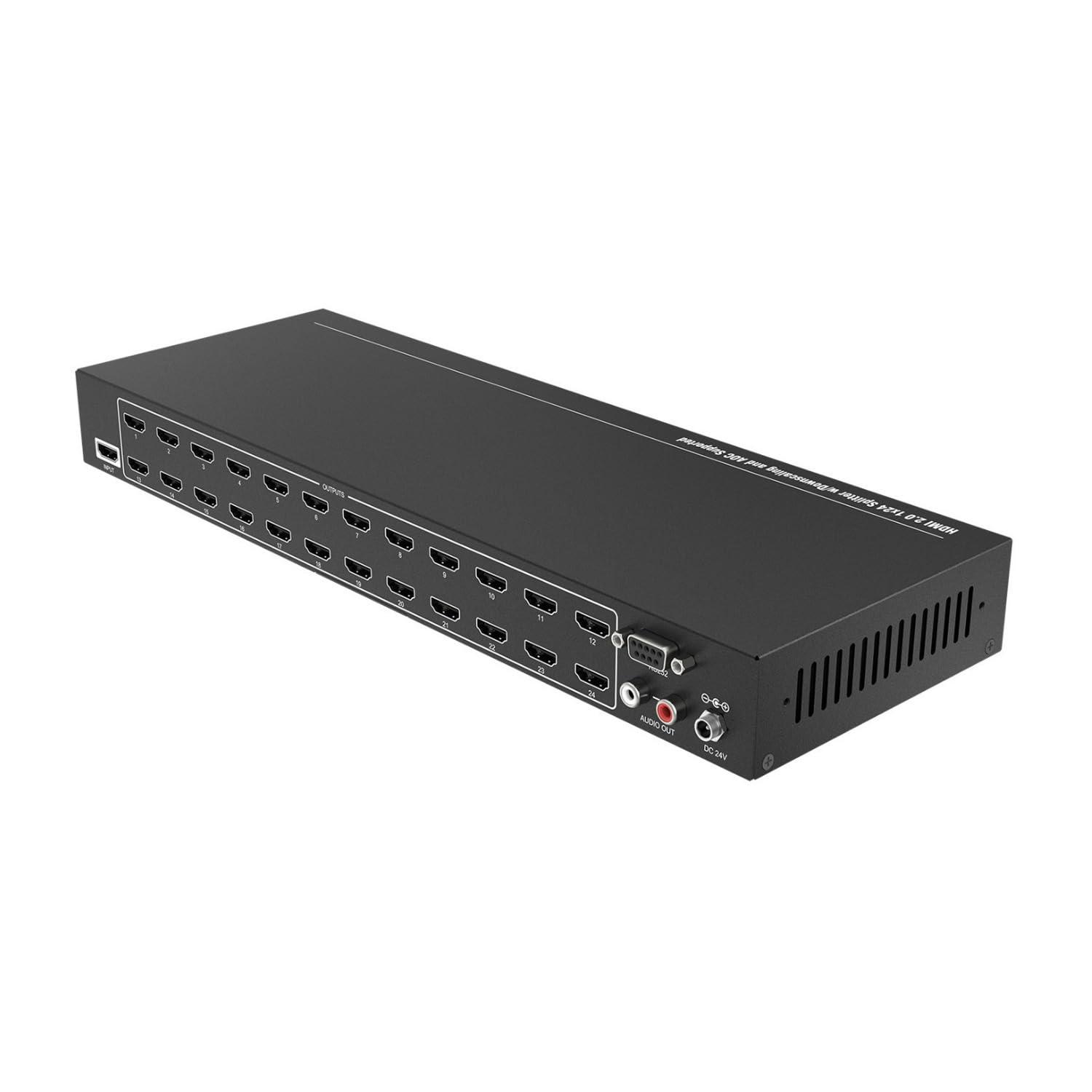 BZB GEAR BZBGEAR 1x24 4K UHD HDMI Splitter/Distribution Amplifier with Downscaling and AOC Supported - BG-UHD-DA1X24
