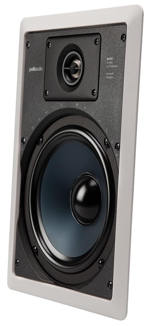 Polk Audio Polk Audio RC85i 2-Way Premium in-Wall 8\" Speakers (Pair) | Perfect for Damp and Humid Indoor/Outdoor Placement (White, Paintable Grille)(Pack of 2)