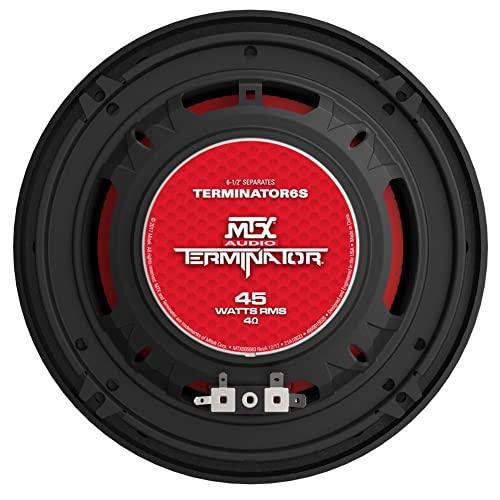 MTX MTX Terminator Series 6.5 Inch Woofer Cone Component 2-Way Speaker Pair with 45 Watt RMS, Black/Red