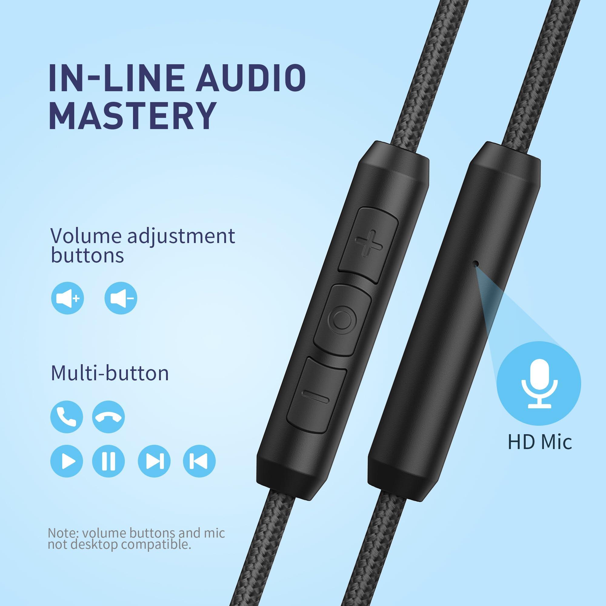 AILIHEN AILIHEN Wired Headphones with Microphone, Over-Ear Foldable Corded Headphones with Volume Control 3.5mm Jack for Teens Adult Smartphones Chromebook (Grey)