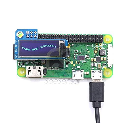 ElectronicMaker PiOLED I2C 0.91inch OLED 128x32 SSD1306 Blue for RPI Raspberry Pi 1 B+ Pi 2 Pi 3 and Pi Zero 3.3V