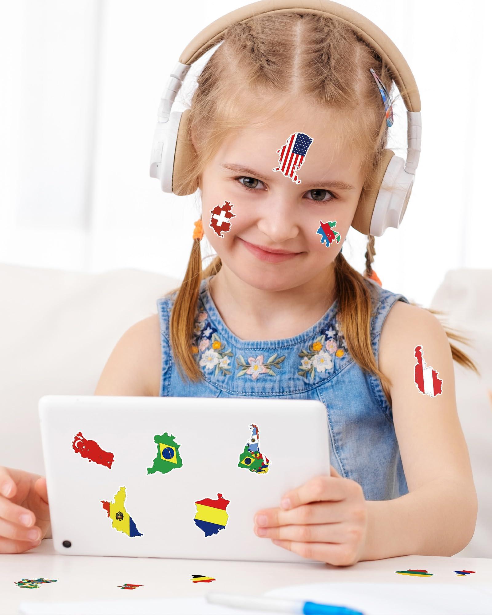 Spriggenix 32sheets Country Flag Stickers for Decor, 400+pcs World Flag Stickers for Scrapbooking Country Stickers for Water Bottles Waterproof World Stickers Travel Stickers for Luggages Suitcase Laptop Phones
