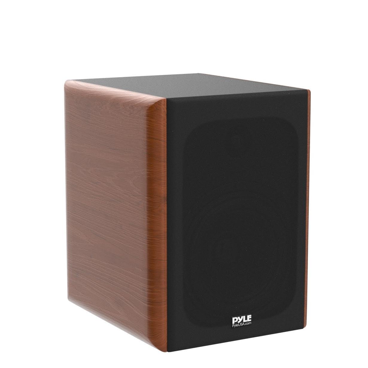 Pyle Pyle 6.5" Home Wooden Bookshelf Speakers, 240W Max Power, 1" Silk Dome Tweeter and Aluminum Voice Coils, Pair, Gold Plated 5 Way Binding Post, Rubber Surrounds, Beautiful Wood Grain Finish