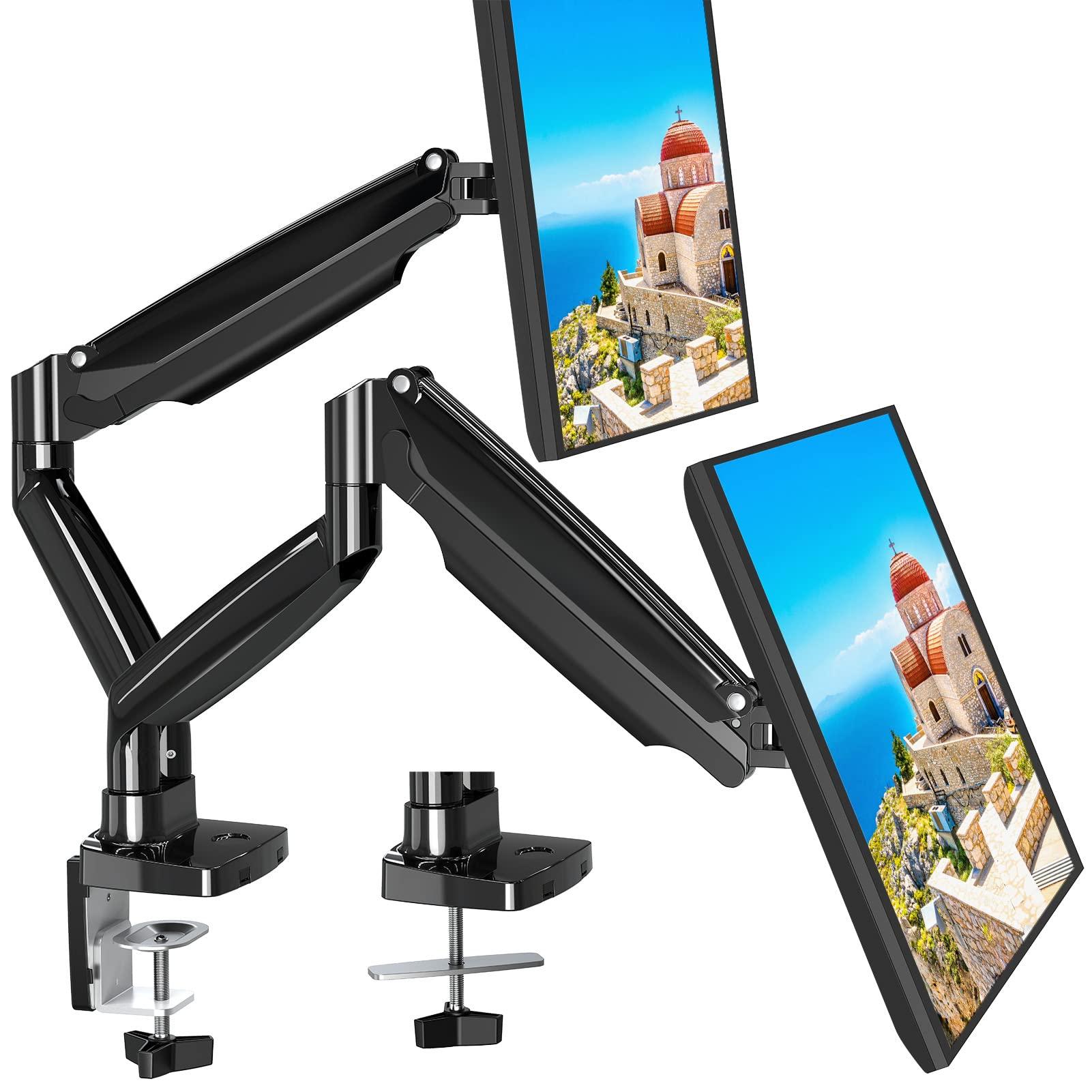MOUNT PRO MOUNT PRO Dual Monitor Desk Mount fits 22 to 35 Ultrawide Computer Screen with Mount Reinforcement Steel Bracket Plate Fits Monitor Arm and Monitor Stand C Clamp Installation