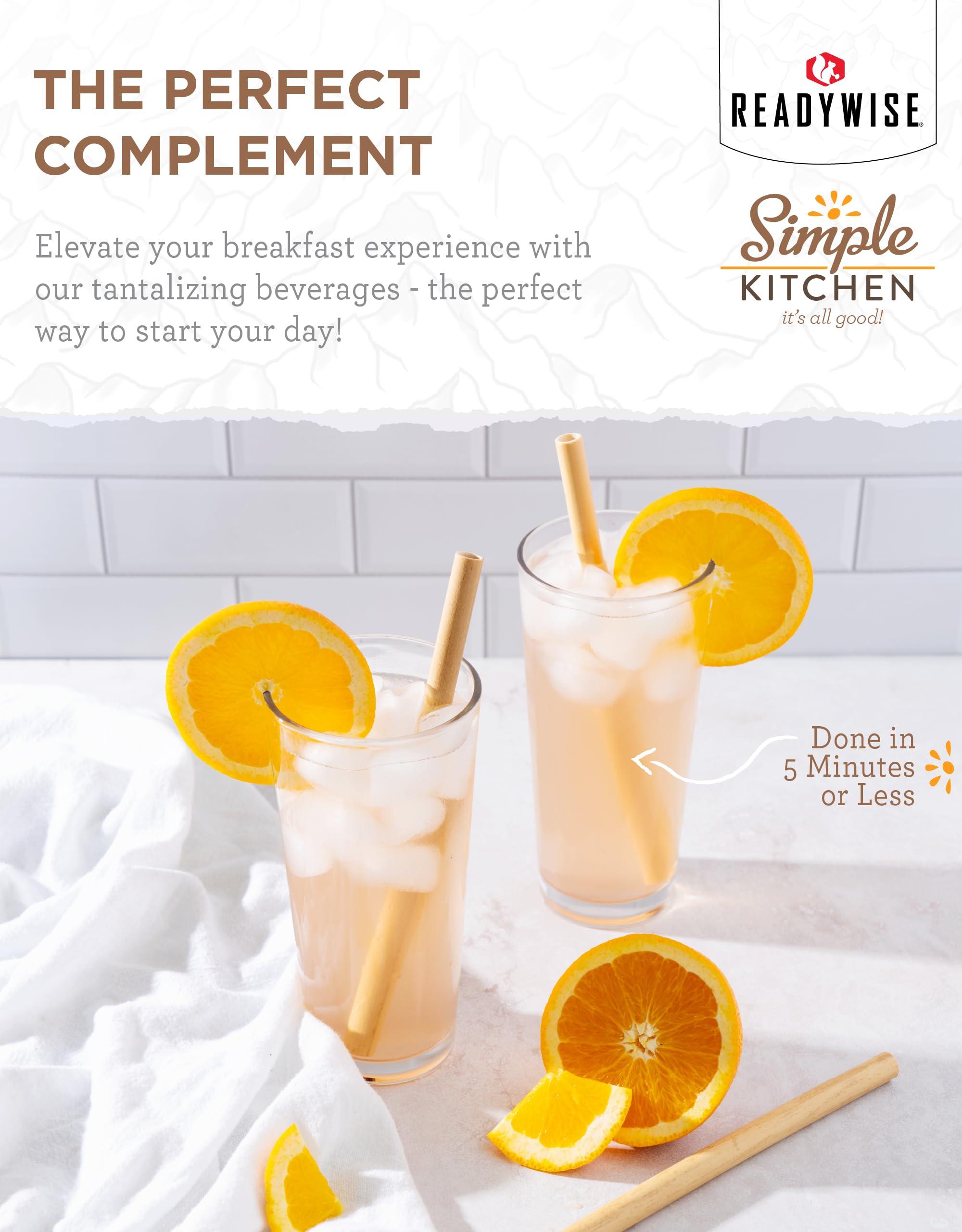 ReadyWise READYWISE - Simple Kitchen, Orange Drink Mix, 86 Servings, Healthy, Powdered Drink Mix, Healthy Drinks, Emergency Food Supply, 10 Can