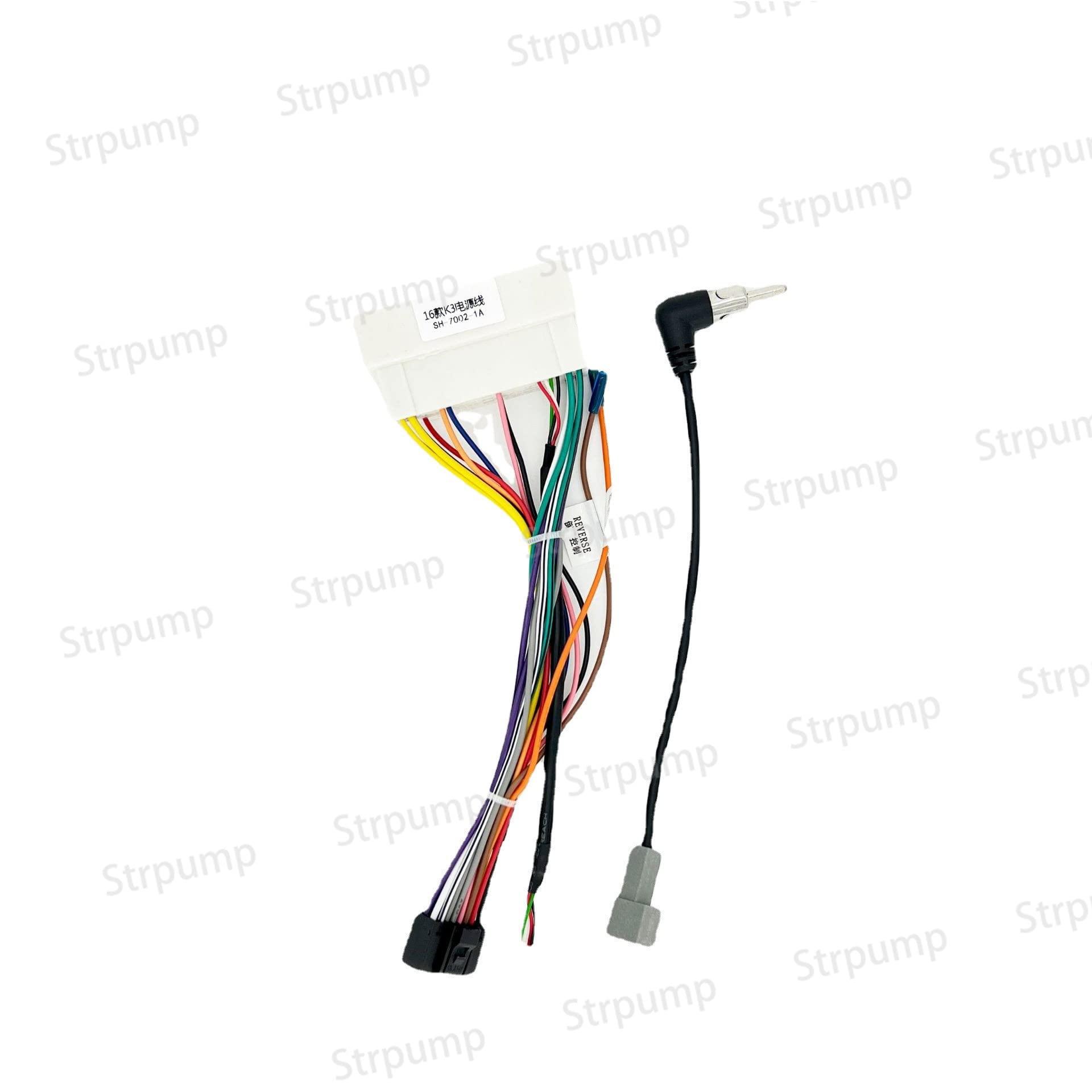 Strpump Strpump 16pin Car Radio Stereo Power Retrofit Harness Cable Wire for Hyundai Elantra IX35 IX45 Tucson 2016~20 Kia K3/K5 KX5 KX7 with Radio Antenna Adapter