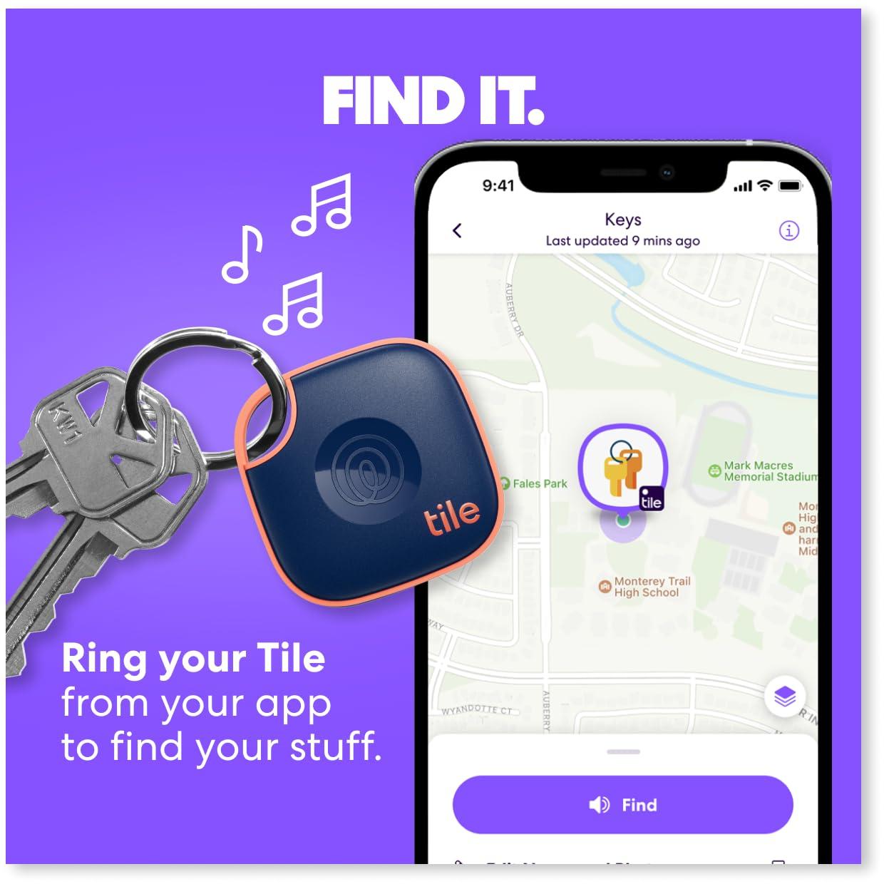 Tile Tile by Life360 Mate (2024) Bluetooth Tracker, Keys Finder and Item Locator for Keys, Bags and More. Phone Finder. Both iOS and Android Compatible. 4-Pack (Black)