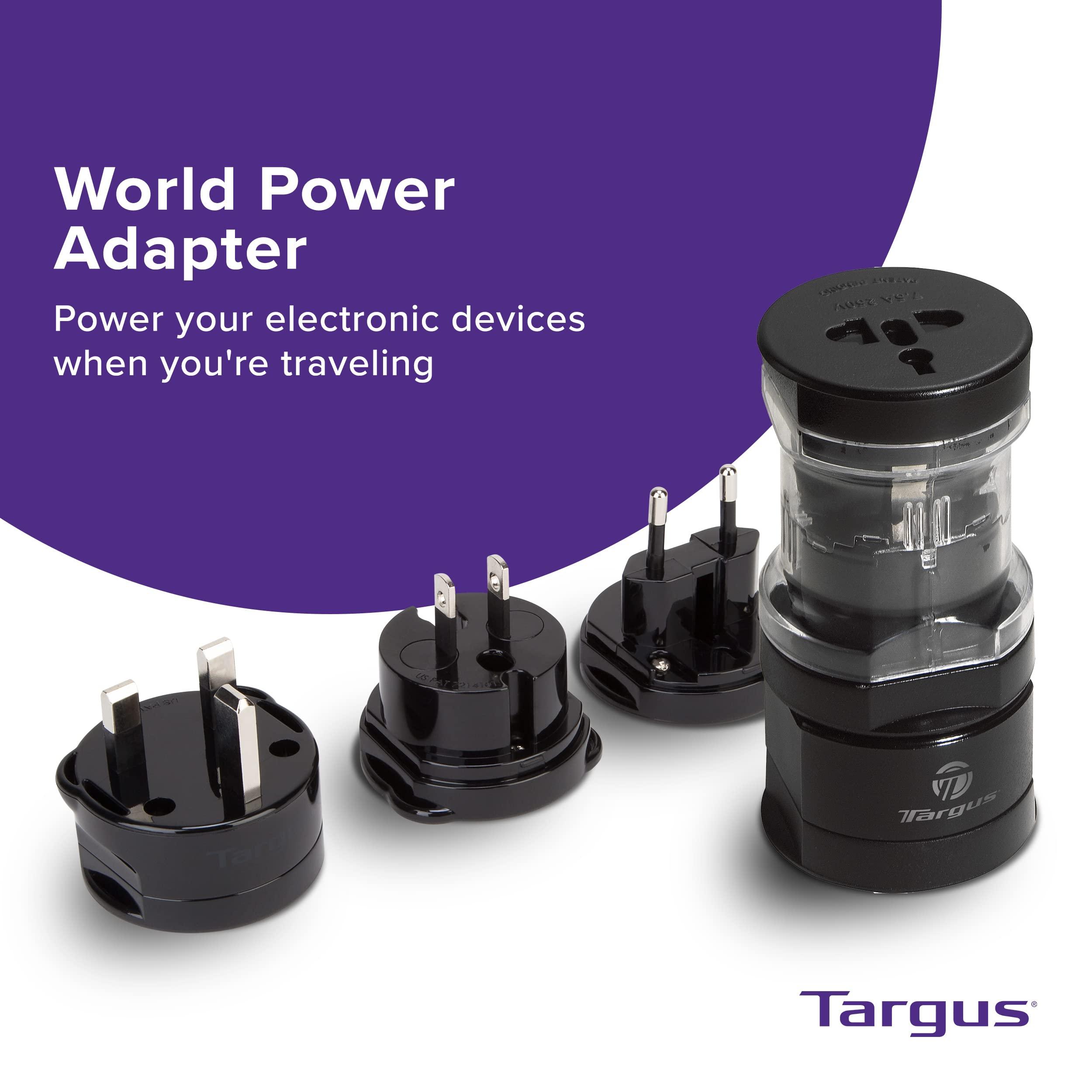 Targus Targus Universal Travel Adapter, International Plug Adapter, Travel Worldwide Power Adapters for Europe, UK, Asia, Africa, LAC, MENA, & USA, Travel Plug Adapter and Voltage Converter (APK01US1)