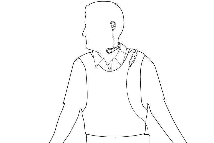 EarHugger Throat Mic Headset with Acoustic Tube Earpiece for iCom F1000 F2000 F4001 F2100 Radios