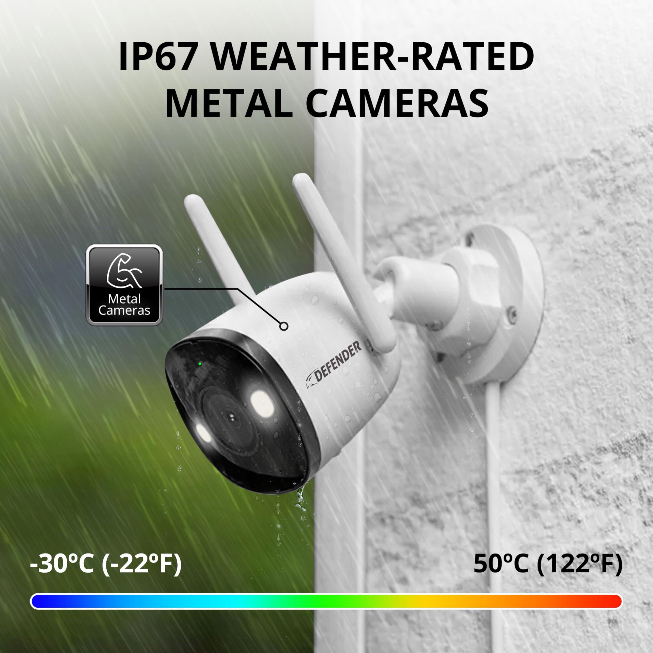 Defender Defender AI Powered 4K Guard Pro 8MP WiFi 6, Plug-in Power Wireless Security Camera Outdoor, with Smart AI Human Detection, Bluetooth, Color Night Vision, Two-Way Talk, IP67 Rated