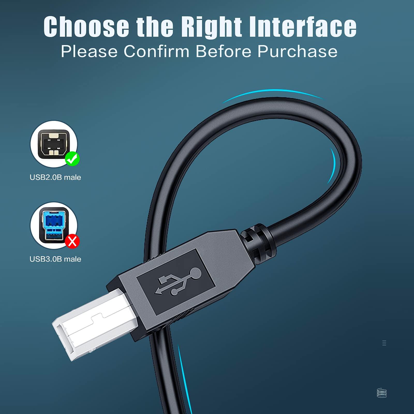 Inovat Inovat Replacement 10FT USB A Male to B Male Cable Cord Data Transfer Host Cable Cord for Yamaha P115 P-115 88-Key Digital Piano