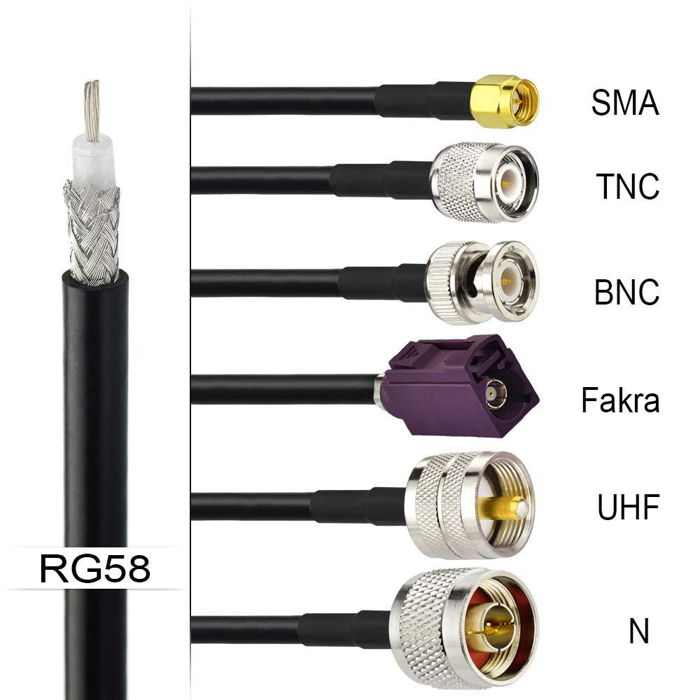 Superbat Superbat RG58 Coaxial Cable 50 Ohm Coax Cable 20 Feet (6.09 Meters)