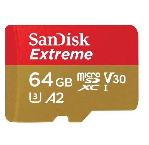 SanDisk SanDisk Extreme V30 A2 64GB MicroSD Memory Card for DJI Mavic Mini 2 Drone Class 10 4K SDXC Bundle with (1) Everything But Stromboli Micro Card Reader