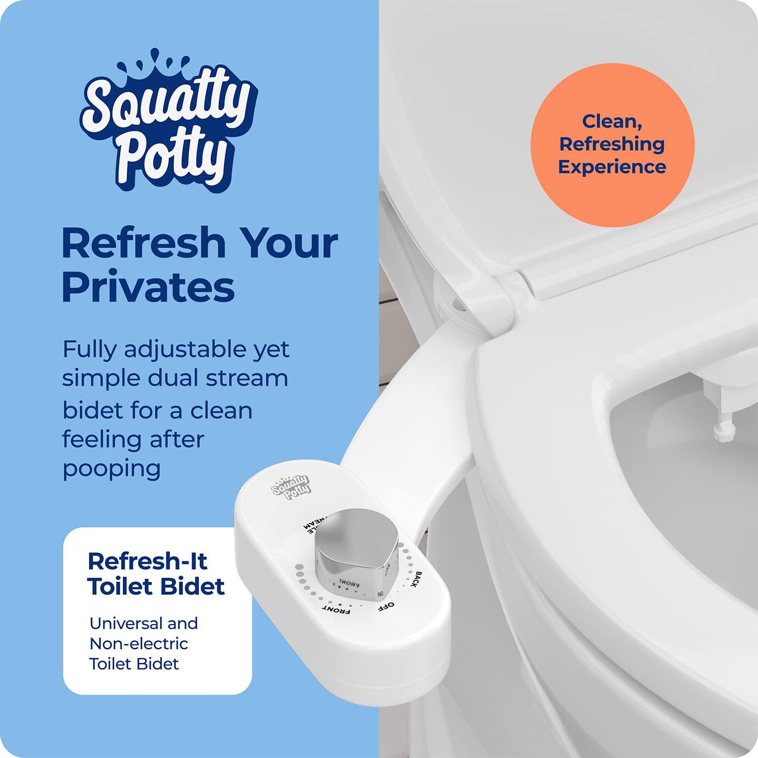 Squatty Potty Squatty Potty Refresh-it Dual Stream Fresh Water Bidet Toilet Seat Attachment Non Electric