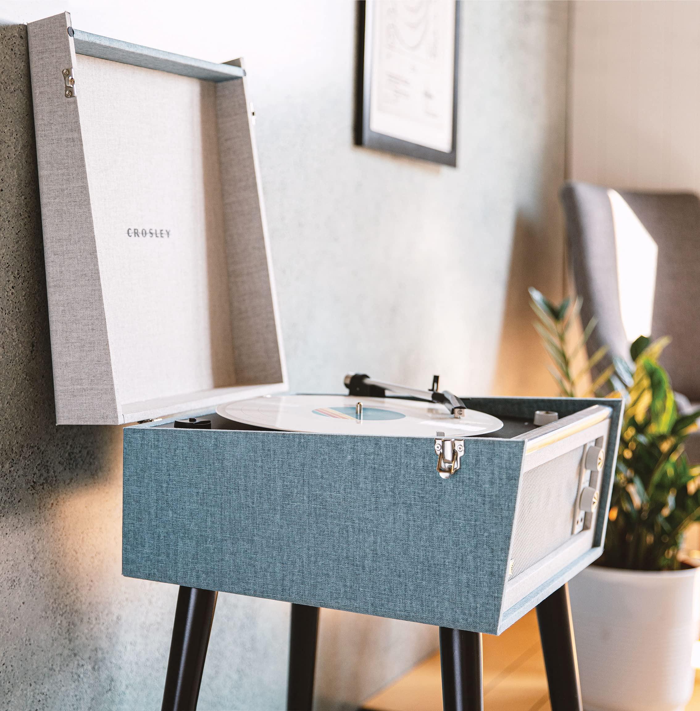 Crosley Crosley CR6233F-TN Dansette Bermuda Bluetooth in/Out Portable Vinyl Record Player Turntable with Aux-in, Tourmaline