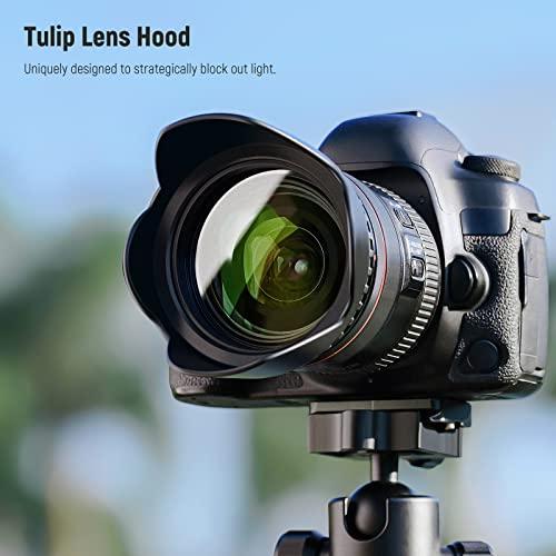 Neewer NEEWER 77mm ND Lens Filter Kit: UV, CPL, FLD, ND2, ND4, ND8, Lens Hood and Lens Cap Compatible with Canon Nikon Sony Panasonic DSLR Cameras with 77mm Lens