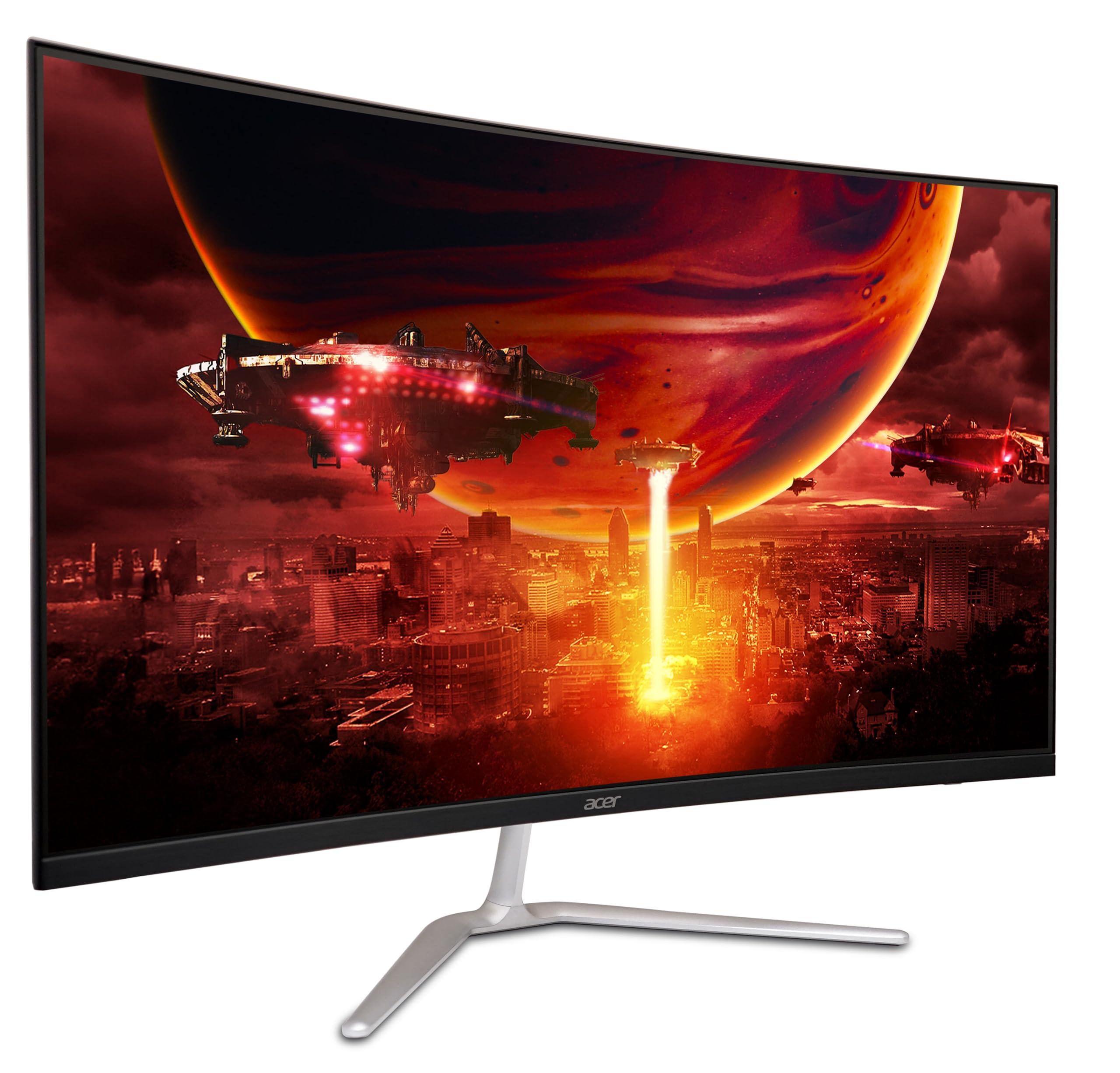 acer Acer Nitro 31.5\" FHD 1920 x 1080 1500R Curved PC Gaming Monitor | AMD FreeSync Premium | Up to 165Hz Refresh | 1ms VRB | VESA Mountable | 1 x Display Port 1.2 & 2 x HDMI 1.4 | EDA320Q PBIIPX
