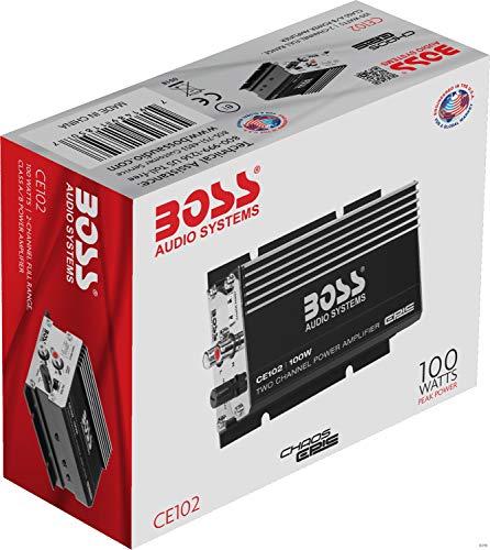 BOSS Audio Systems BOSS Audio Systems CE102 2 Channel Car Amplifier - 100 Watts, Full Range, Class A/B, IC (Integrated Circuit)