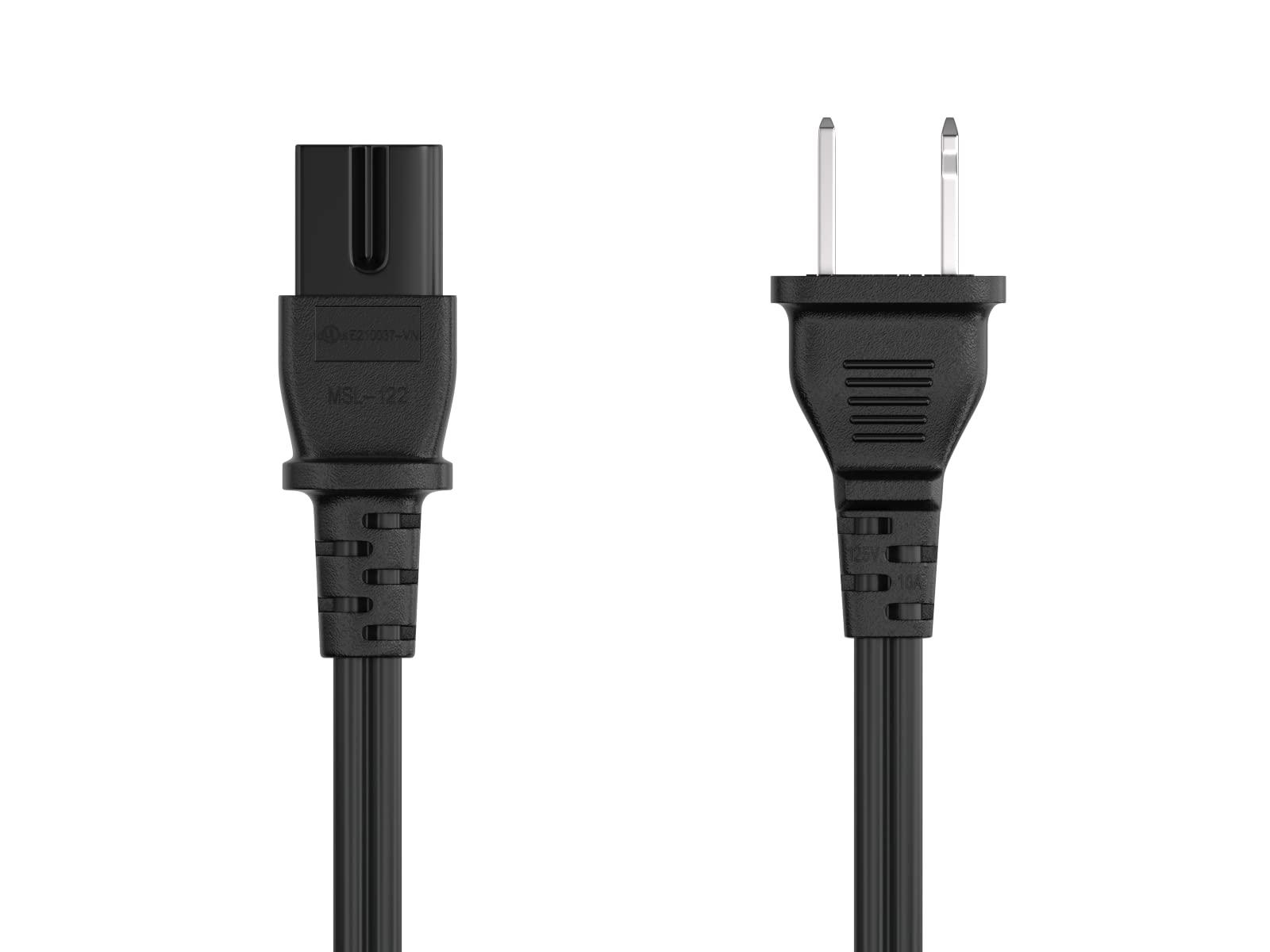 Cable Leader CableLeader NEMA 1-15P to IEC320 C7 2-Prong Notebook Power Cord, Polarized, 18 AWG, SPT-2, 10A/125V, Black (15 ft)
