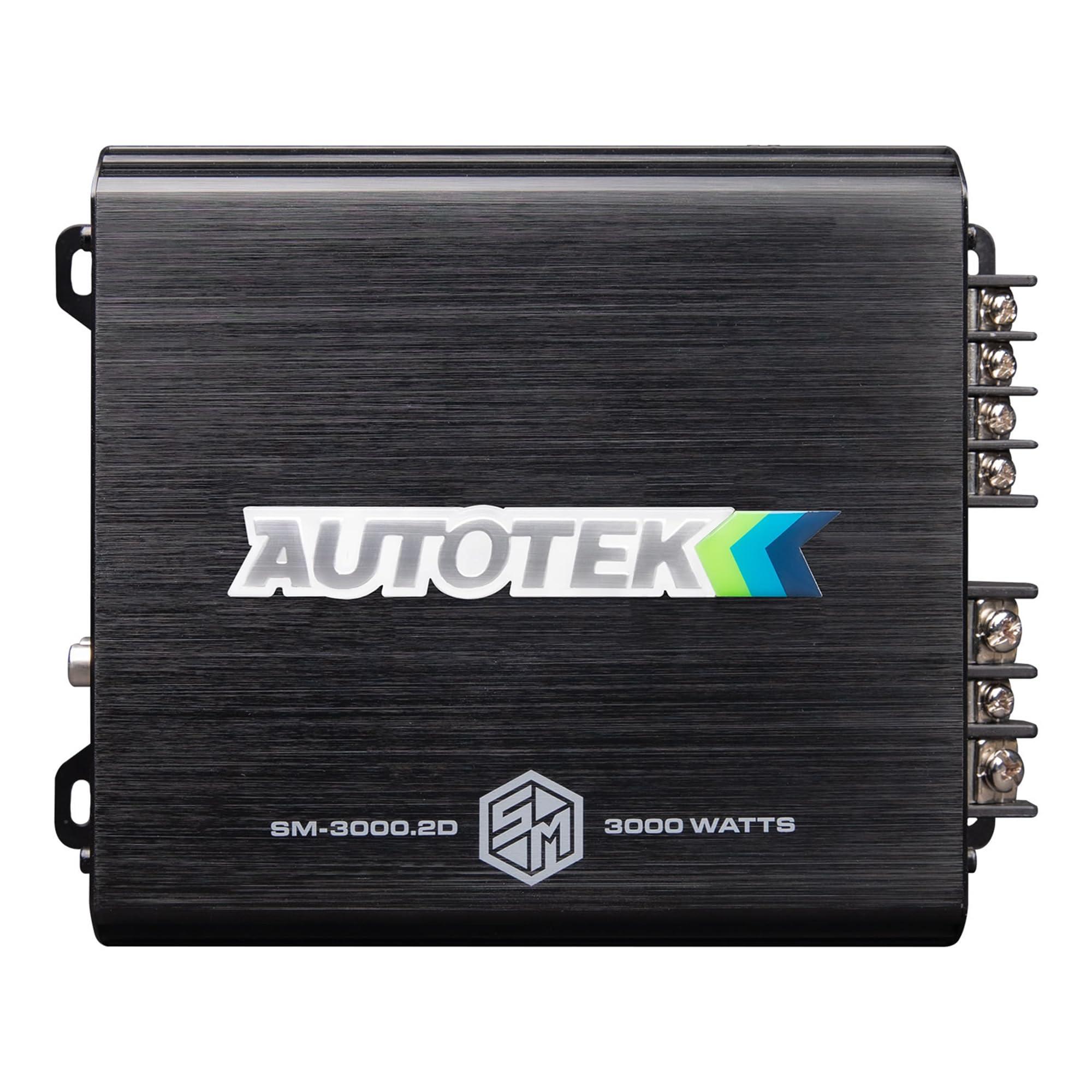 Autotek Autotek 3000 Watt 2 Channel Car Audio Amplifier, Street Machine SM-3000.2D, Black