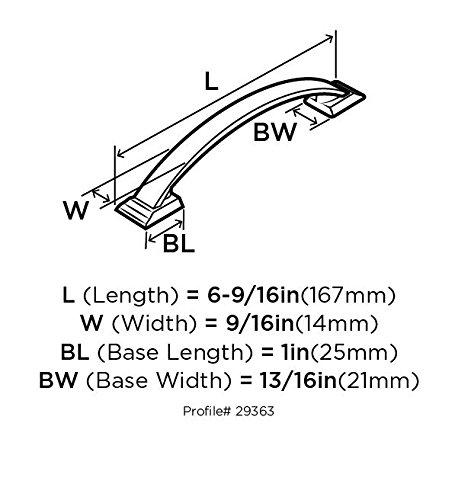 Amerock Amerock | Cabinet Pull | Satin Nickel | 5-1/16 inch (128 mm) Center to Center | Candler | 1 Pack | Drawer Pull | Drawer Handle | Cabinet Hardware