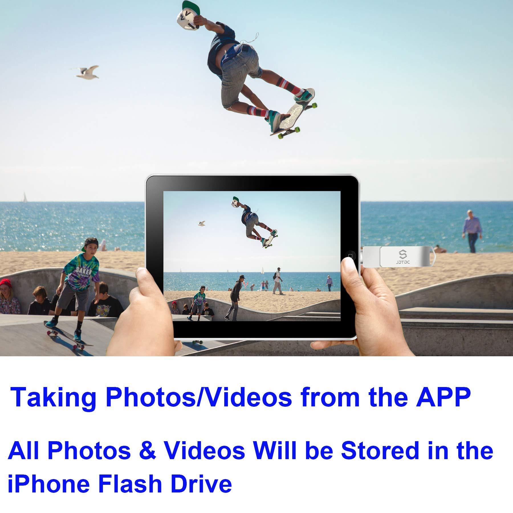 JSL JDTDC 128GB Photo Stick for iPhone Flash Drive iPhone Storage iPad USB Memory External Storage for iPhone Thumb Drive iPhone Lightning USB Flash Drive iPhone Backup Stick