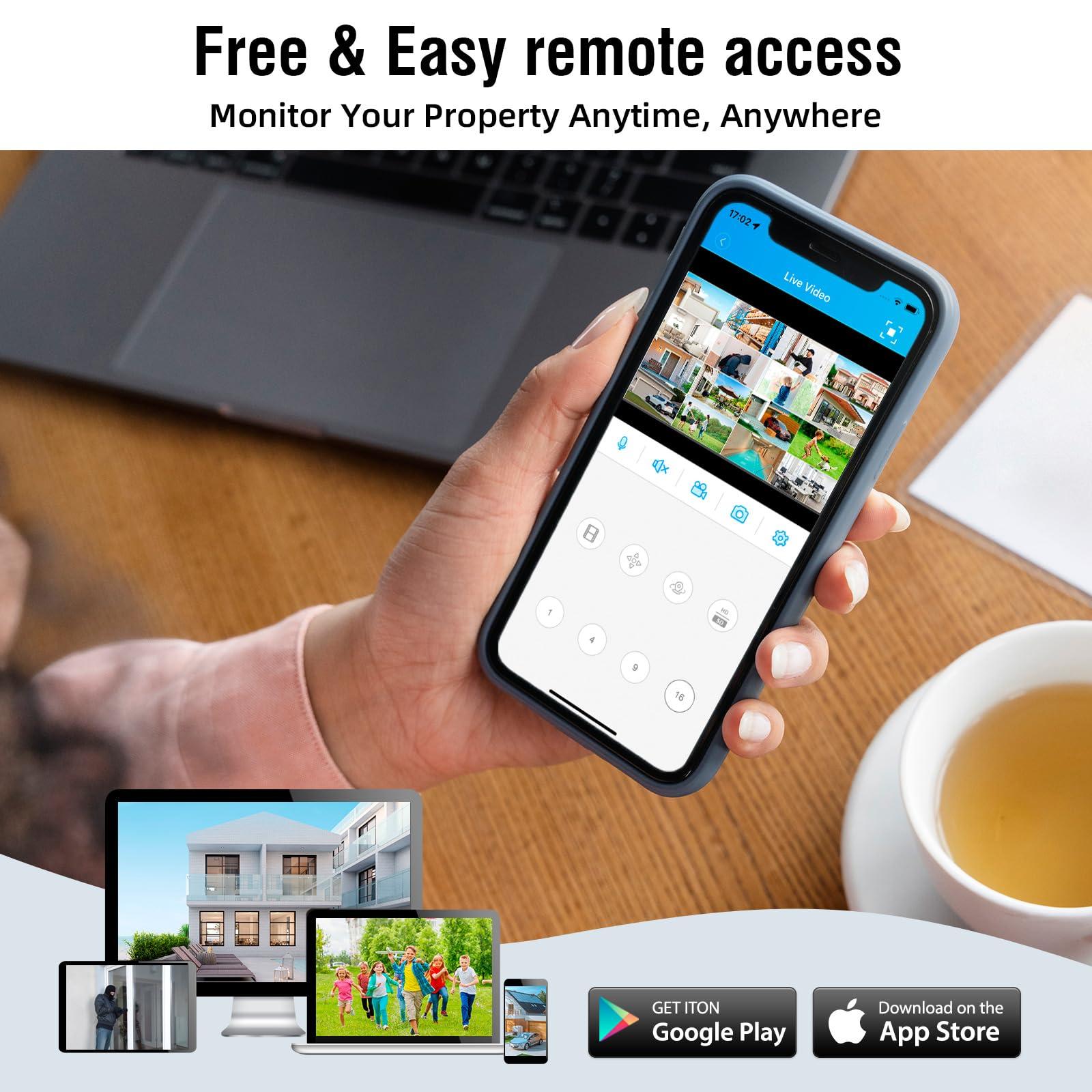 Fuers 1080p 16 Channel Security Recorder DVR, Hybrid 6-in-1 Surveillance Digital Video Recorder for up tp 5MP AHD/TVI/CVI/CVBS/IP/XVI Camera, Human Detection, Remote Access(with 1TB Hard Drive)