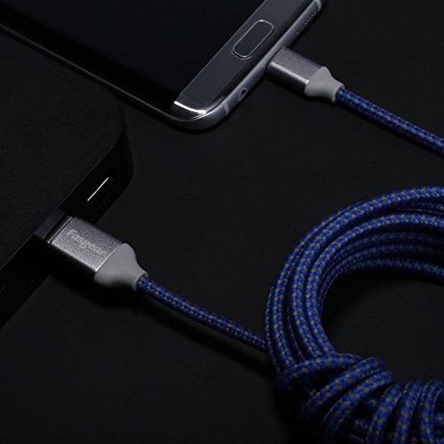 Fasgear Fasgear Micro USB Cable 10 ft, 3 Pack Fast Charging Micro USB 2.0 High Speed Data Sync Nylon Braided Android Smartphone Charger Compatible for S7 Edge/Note 5,HTC,PS4, Kindle (Blue,Gold,Rose)