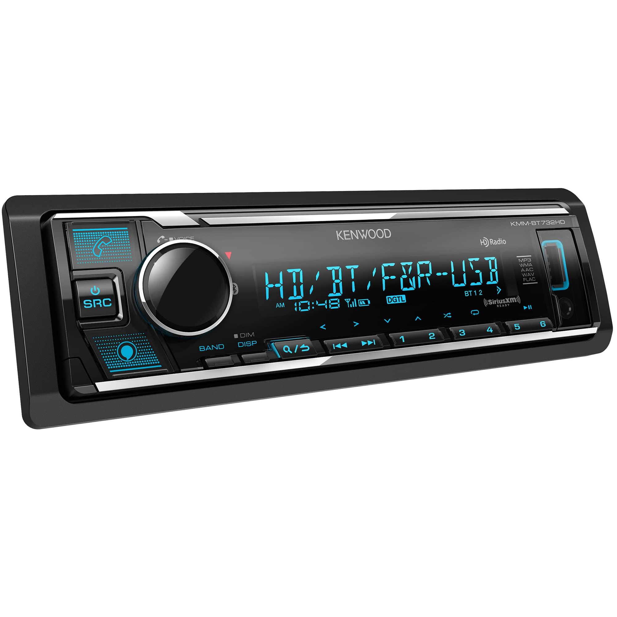Kenwood KENWOOD KMM-BT732HD Bluetooth Car Stereo with USB Port, AM/FM Radio, MP3 Player, Multi Color LCD, HD Radio, Detachable Face, Built in Amazon Alexa, Compatible with SiriusXM Tuner