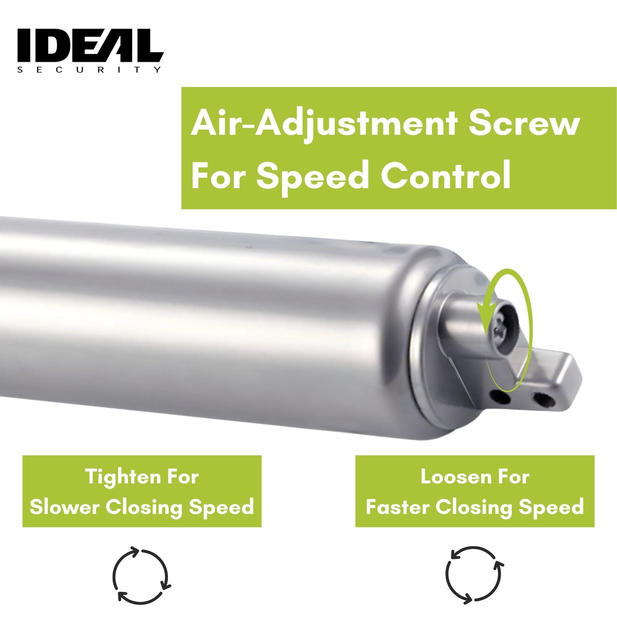 Ideal Security Ideal Security BK1730 Heavy Pneumatic Storm Door Closer and Screen Door Closer, 10.5, Aluminum