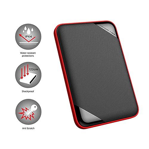 SP Silicon Power Silicon Power 2 TB Portable Hard Drive Armor A62, IPX4 Water-Resistant and Military-Grade Shockproof (122cm Shockproof Drop Test), Ultra Slim (14.9 mm) - Black
