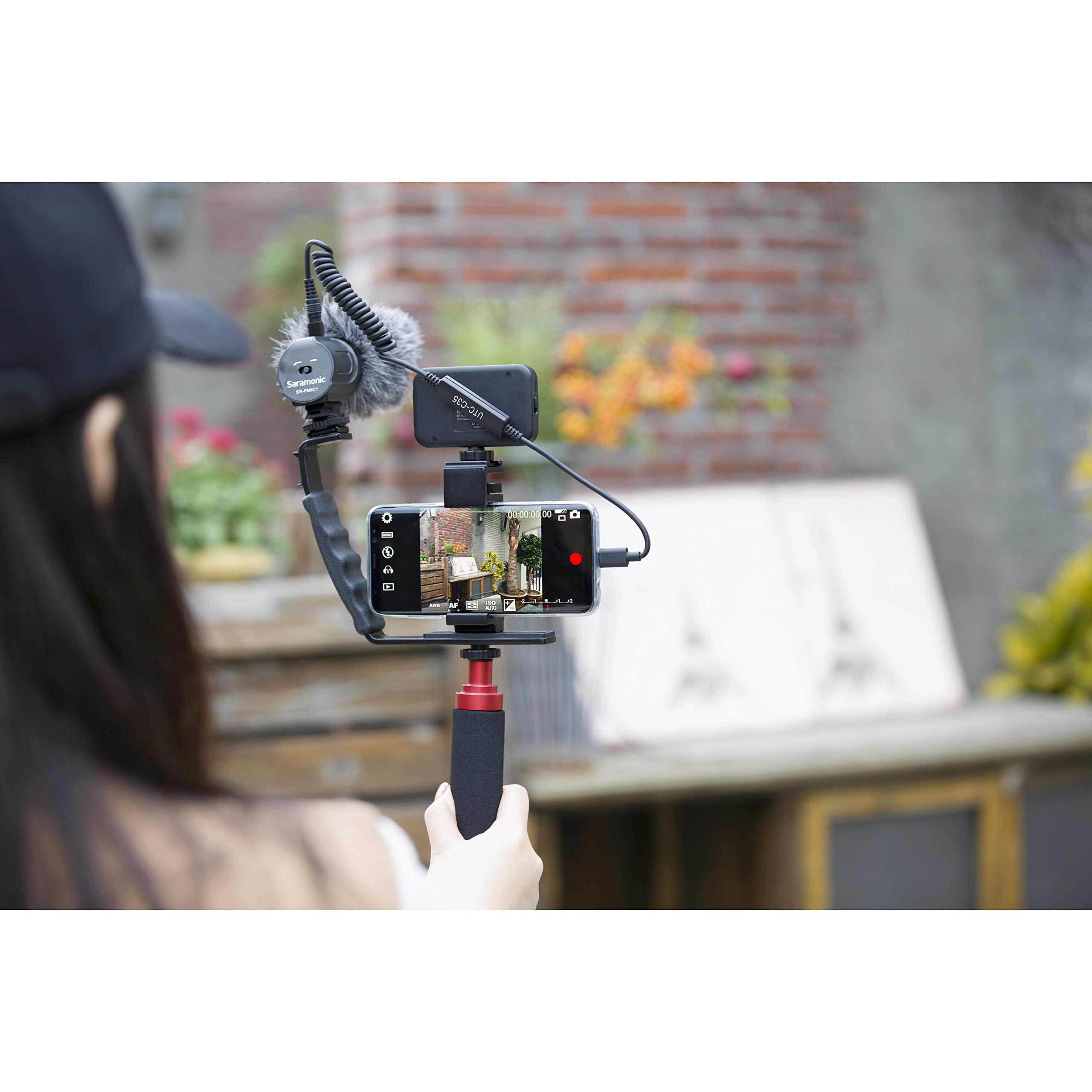 Saramonic Saramonic UTC-C35 | Locking 3.5mm TRS Male to USB Type-C Output Cable with A/D Converter for iPhone 15, Android Mobile Devices, New iPad, Computers & More