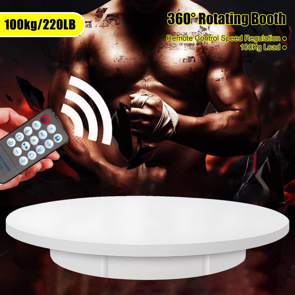 FONOBO FONOBO Electric Rotating Turntable for Photography, 360 Motorized Rotating Stand Display with 5 PVC Backgrounds for Live Video,White