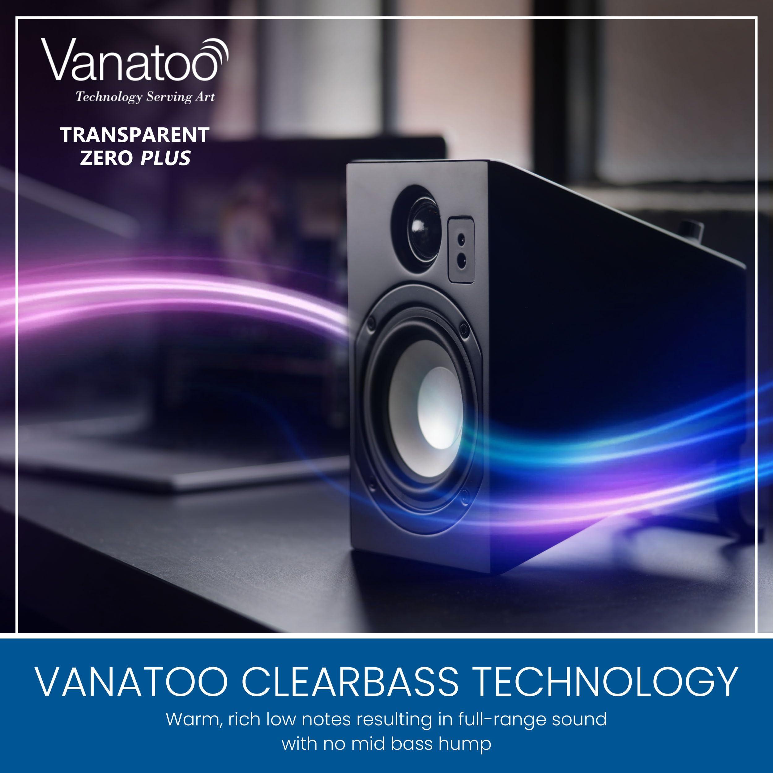 Vanatoo Vanatoo Transparent Zero Plus Near Field Studio Monitor Speakers Pair for TV, PC, Gaming. 120 Watt Powered Speakers for Desktop and Room use. AUX, USB, Bluetooth, Toslink Optical, Remote Control.
