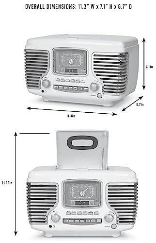 Crosley Crosley CR612B-BK Corsair Tabletop AM/FM Bluetooth Radio with CD Player and Dual Alarm Clock, Black