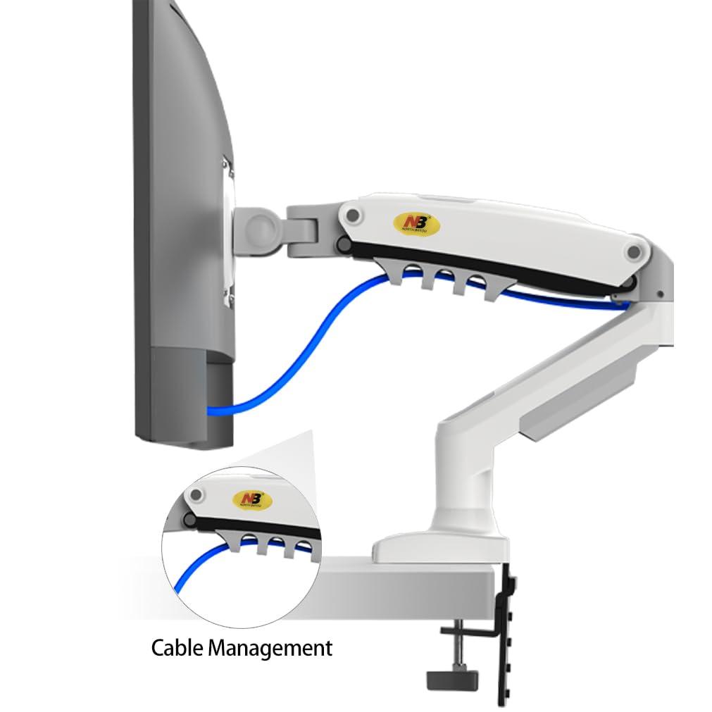 NB North Bayou NB North Bayou Dual Monitor Desk Mount Stand Full Motion Swivel Computer Monitor Arm for Two Screens 17-27 Inch with 4.4~19.8lbs Load Capacity for Each Display F160-W