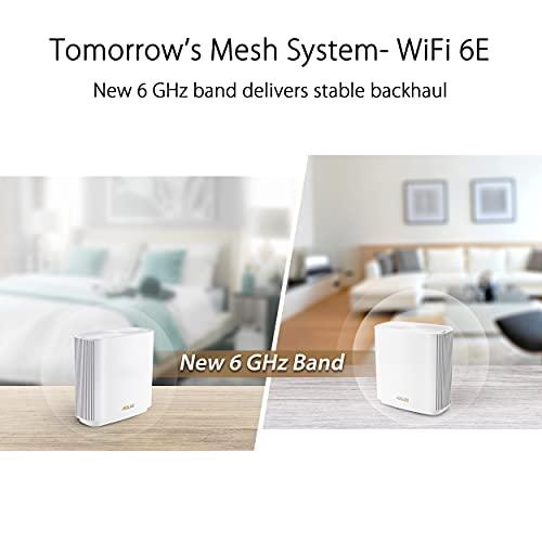 ASUS ASUS ZenWiFi Whole-Home Tri-Band Mesh WiFi 6E System (ET8 2PK), Coverage up to 5,500 sq.ft & 6+Rooms, 6600Mbps, New 6GHz Band, AiMesh,Instant Guard