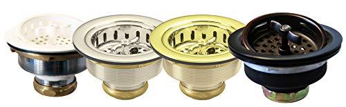 Westbrass Westbrass D213-01 3-1/2" Wing Nut Twist Style Large Kitchen Sink Basket Strainer, Single, Polished Brass