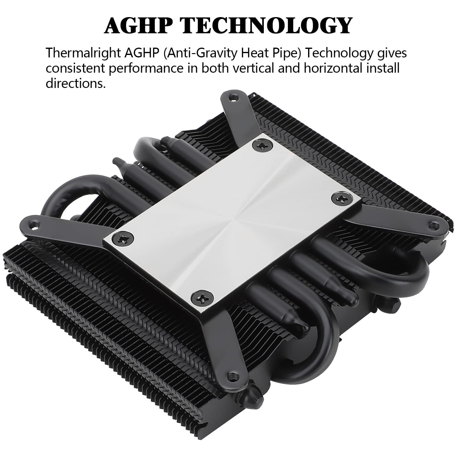 Thermalright Thermalright AXP90-X36 Black Low Profile CPU Air Cooler, 36mm Height Cooling, TL-9015B Slim PWM Fan, AGHP Technology, for AM4/AM5/Intel LGA1700/1851/1150/1151/1155/1156/1200(Black)