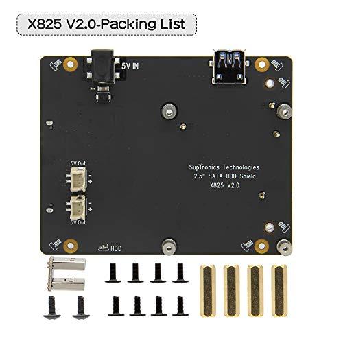 Geekworm Geekworm for Raspberry Pi 4 SATA Storage, X825 V2.0 2.5 inch SATA HDD/SSD Expansion Board UASP Supported Compatible with Raspberry Pi 4 Model B 1GB/2GB/4GB/8GB Only(Not Include Raspberry Pi)