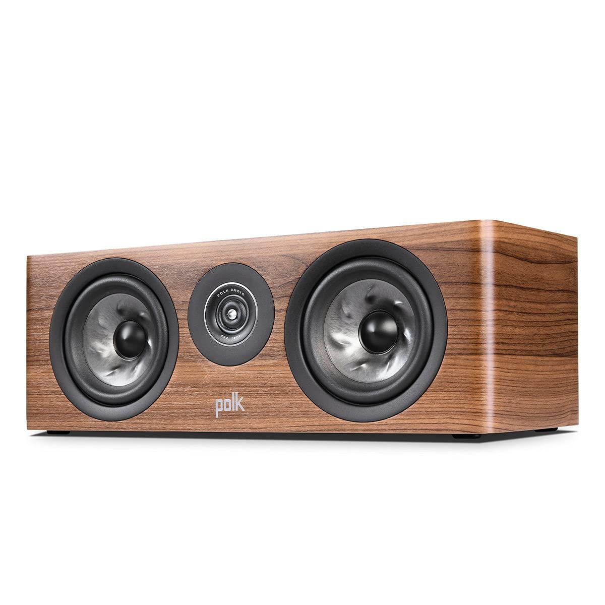Polk Audio Polk Audio Reserve Series R300 Compact Center Channel Loudspeaker for Dynamic, Detailed Audio, 1\" Pinnacle Ring Tweeter & Dual 5.25\" Turbine Cone Woofers, Hi-Res Certified Wall Mountable Walnut Brown
