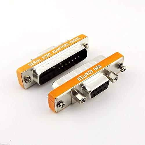 Delmitan Connector and Terminal VGA DB9 9 Pin Female to DB25 25 Pin Male Serial RS-232 Gender Adapter Converter