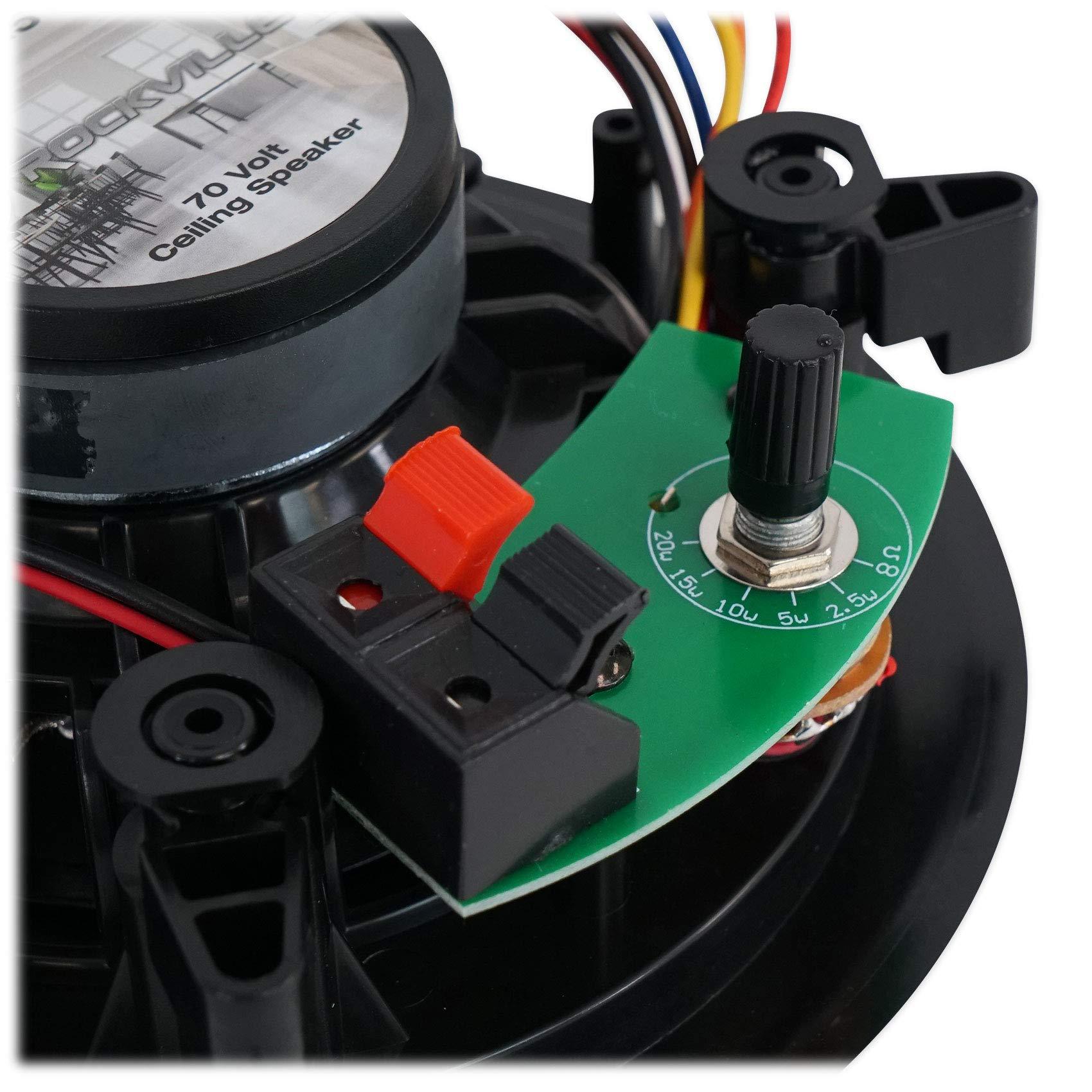 Rockville Rockville Commercial Amp+10 5.25" 2-Way Black Ceiling Speakers 4 Hotel/Office