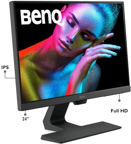 BenQ BenQ GW2480 Computer Monitor 24\" FHD 1920x1080p | IPS | Eye-Care Tech | Low Blue Light | Anti-Glare | Adaptive Brightness | Tilt Screen | Built-In Speakers | DisplayPort | HDMI | VGA,Black