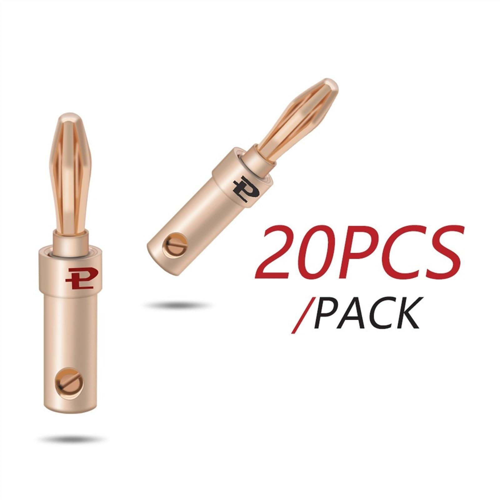 WUZDPRCJ 20pcs Banana Plug 24K Gold-Plated Copper Banana Speaker Plug Connector Adapter Audio Converter for Speaker Wire Amplifiers