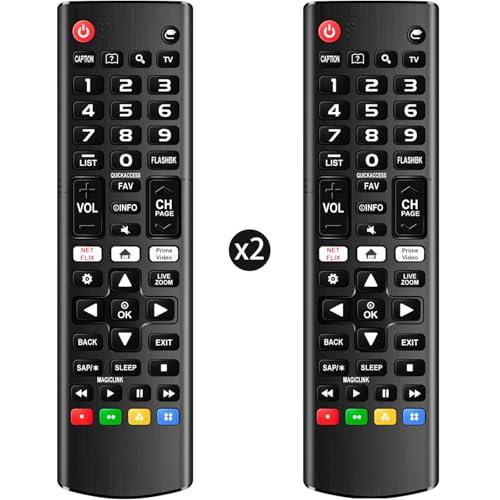 Yimaut (Pack of 2) Universal Remote for LG Smart TV, Compatible with All LG TV Remote Control LCD LED OLED UHD HDTV 3D 4K Smart TV Models, Replacement Remote with Netflix Amazon Shortcuts Key
