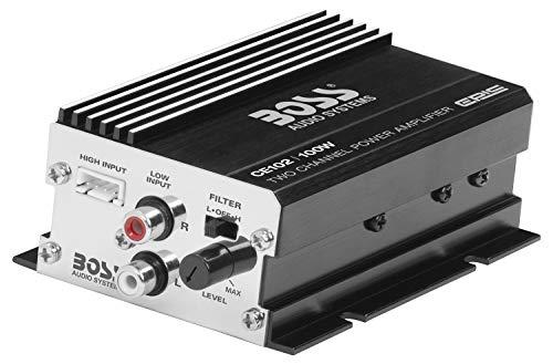BOSS Audio Systems BOSS Audio Systems CE102 2 Channel Car Amplifier - 100 Watts, Full Range, Class A/B, IC (Integrated Circuit)